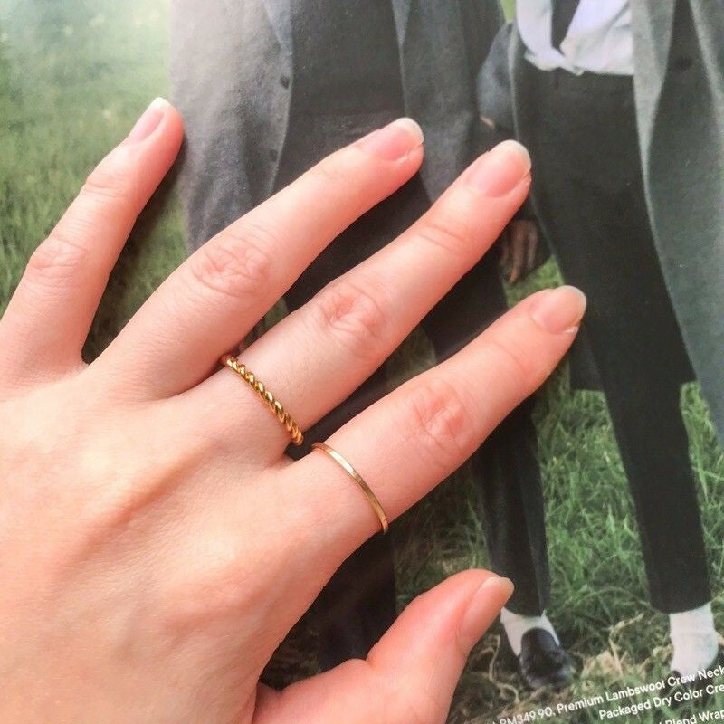 Plain ring - 18k gold stainless steel