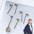 Earrings bar rod design with hook 1 pair - Stainless steel