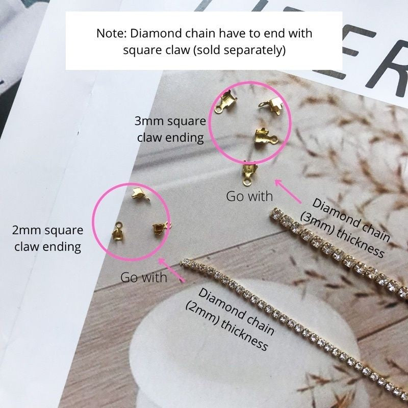 DIY Chain: Stainless steel Diamond Chain Tennis Chain