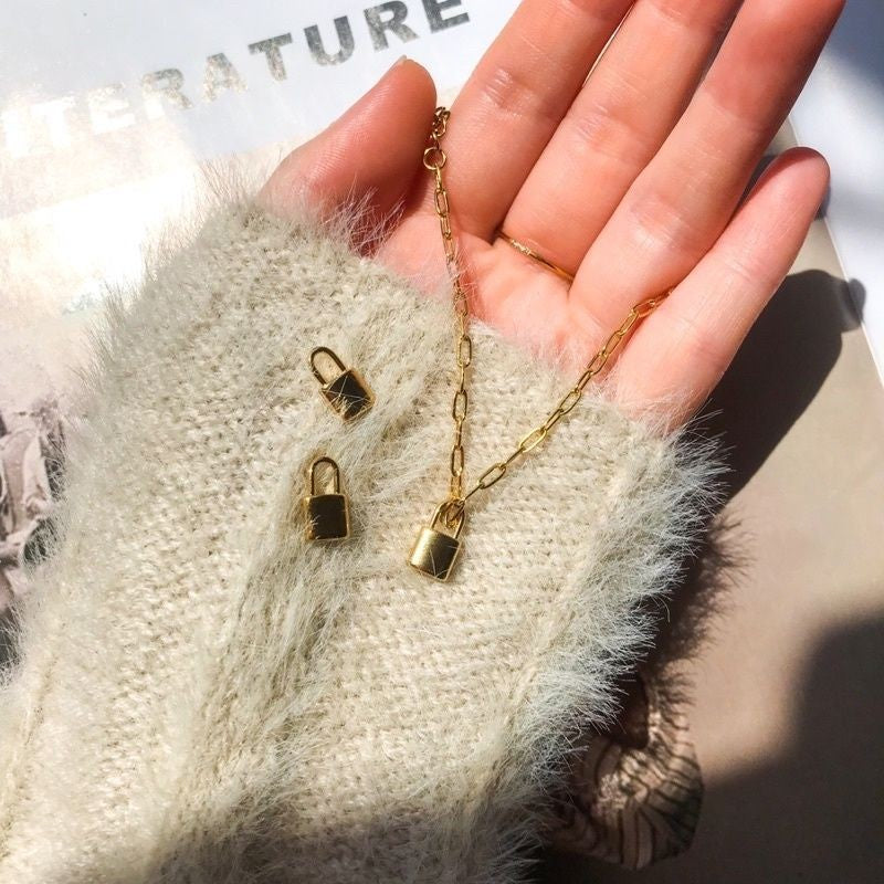 Mini Lock Pendant 1 Pc - Stainless Steel