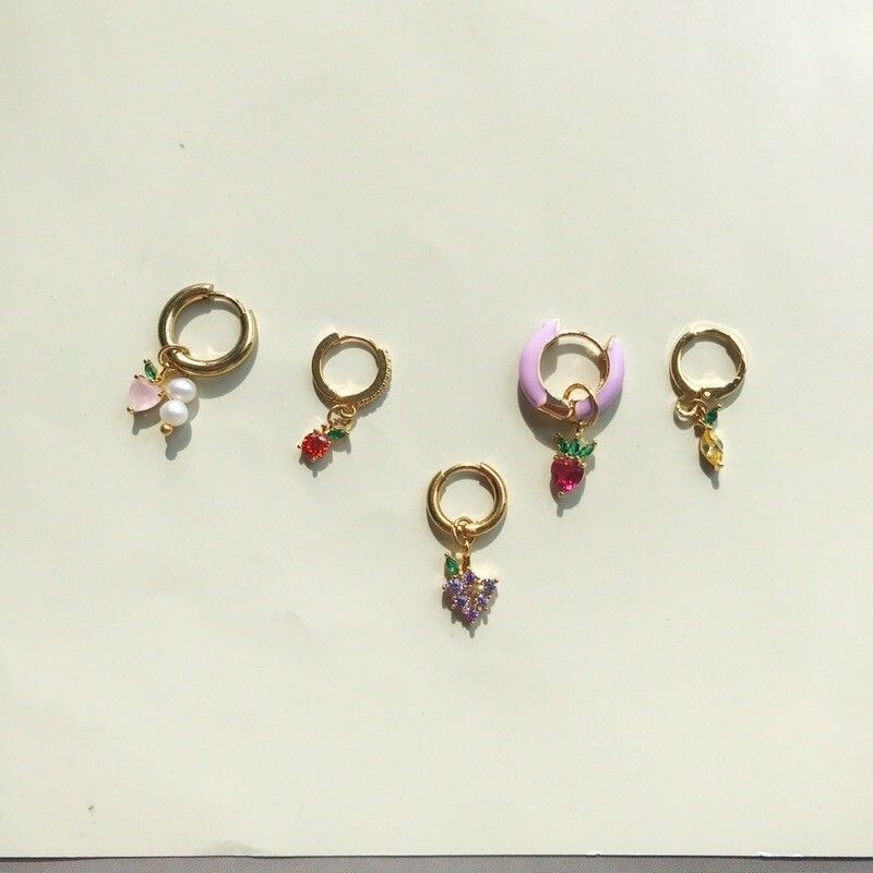 Fruit Cute Pendant 1 Pc- 14K Rolled Gold & Zirconia