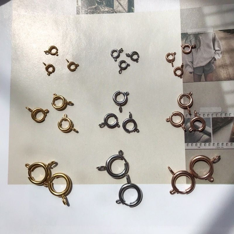 Spring clasp  Endings - Stainless steel / Gold Filled/ 925 silver