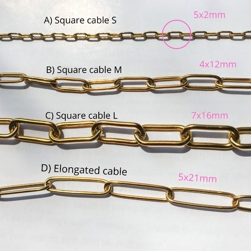 DIY Chain: Stainless steel Square Cable Chain