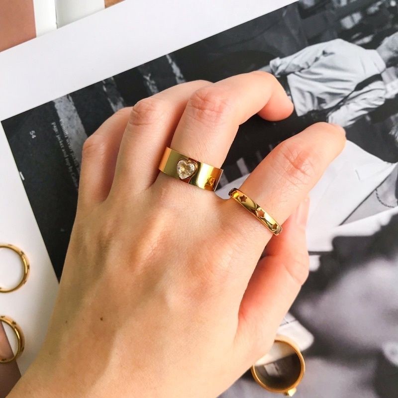 Love Ring Star 1pcs - Stainless steel