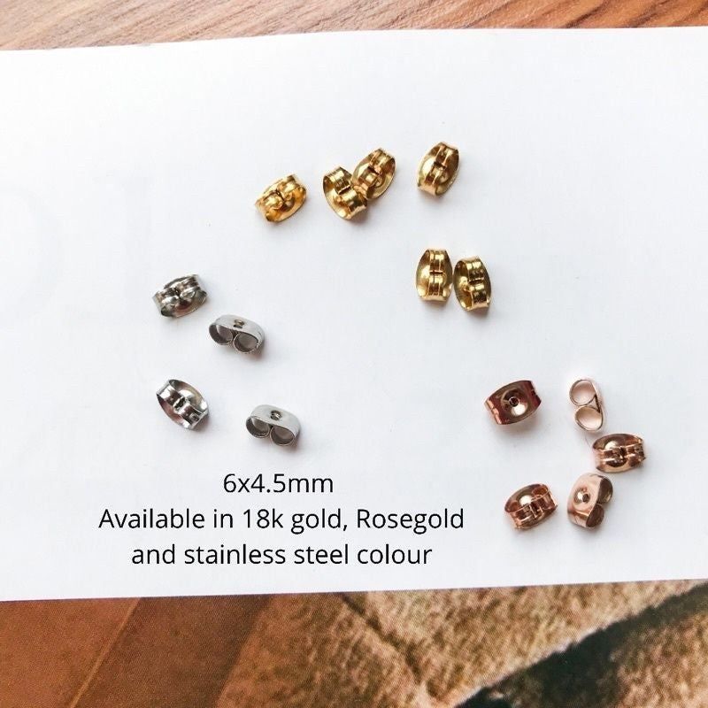 Earring Backings 1pair - Stainless Steel