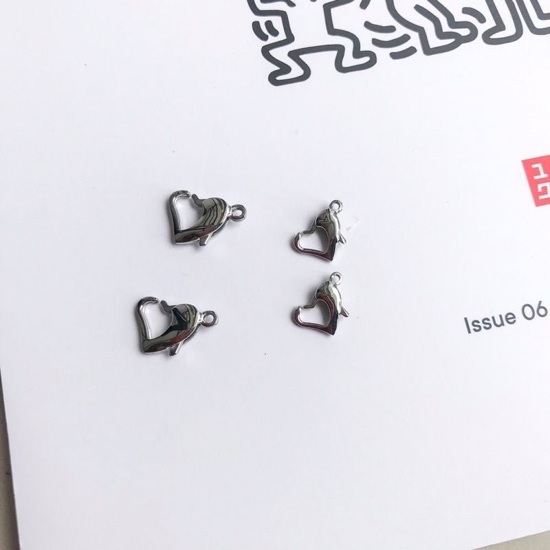 [Ending] Stainless steel heart-shaped love lobster clasp 1pc