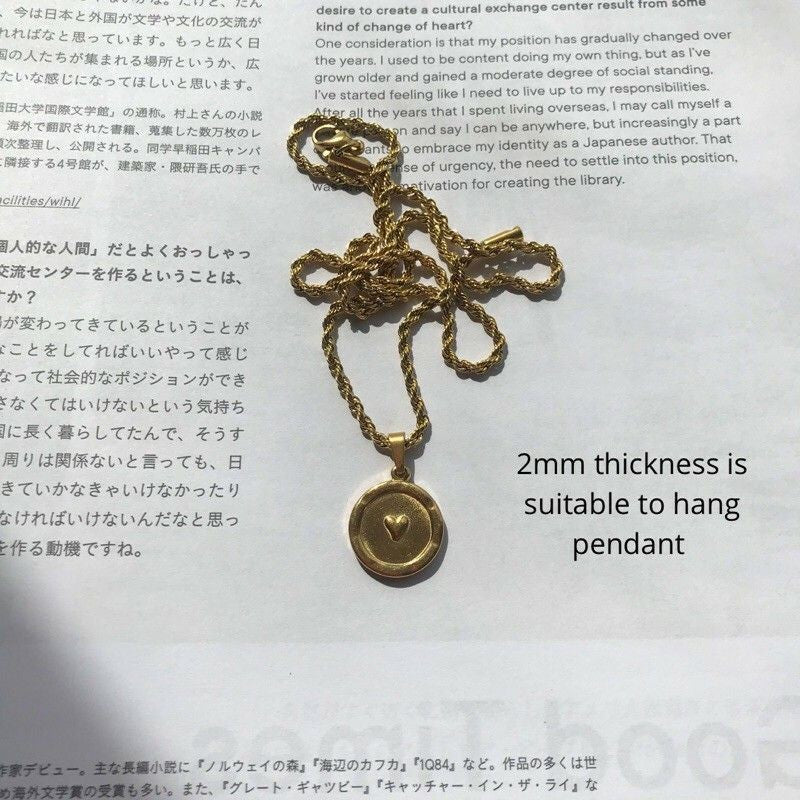 Rope Chain Necklace 1Pc - Gold & Stainless Steel