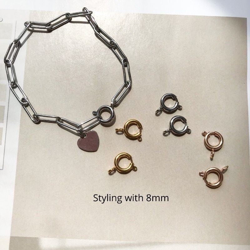 Spring clasp  Endings - Stainless steel / Gold Filled/ 925 silver