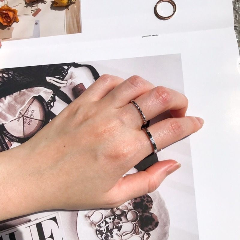Plain/Braided/Sparkle/ Rosegold Opal ring 1pcs - Stainless steel