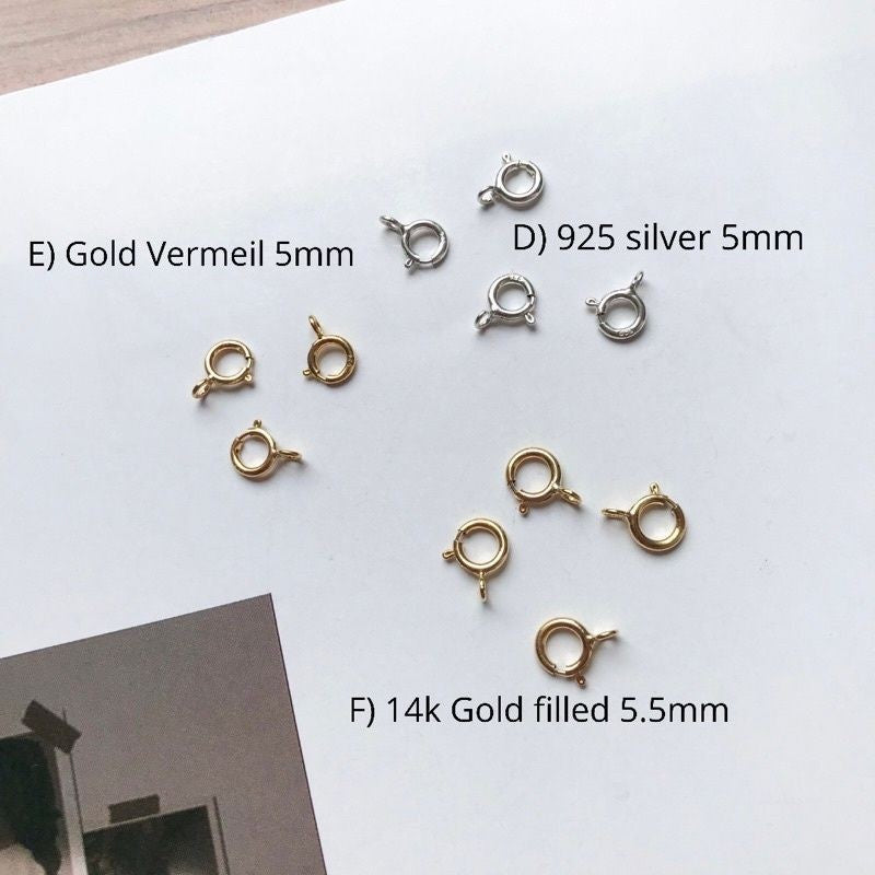 Spring clasp  Endings - Stainless steel / Gold Filled/ 925 silver