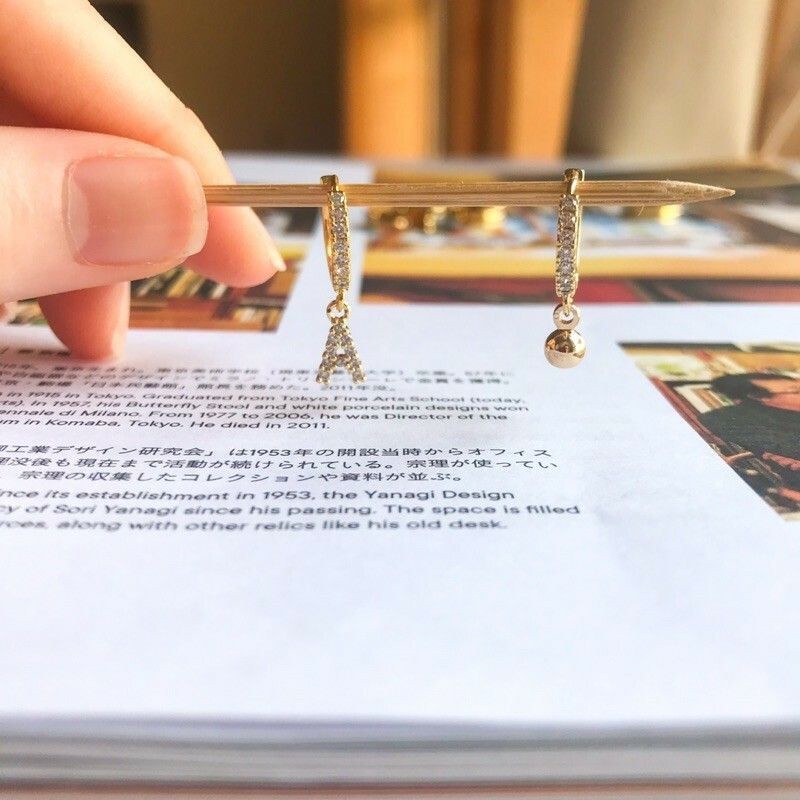 DIY Diamond Huggies [1pc] - Stainless Steel/ 14K Rolled Gold
