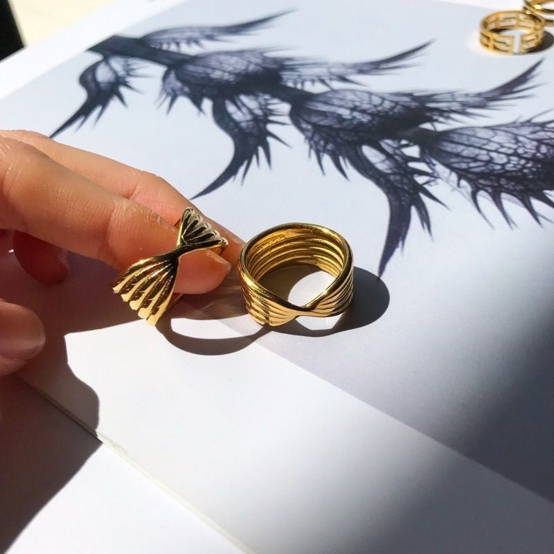 Ribbon Design Minimalist ring 1pcs - Stainless steel