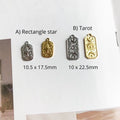Rectangle Star Tarot Pendant 1pc - Stainless Steel
