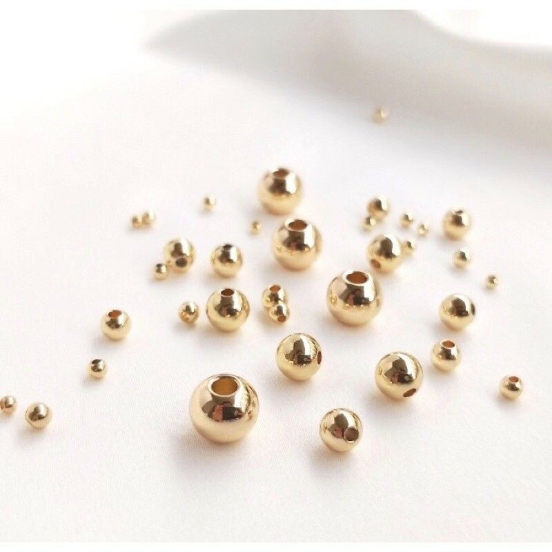 2.5mm/3mm/4mm beads 10pcs - 14K Rolled Gold/ Gold Filled