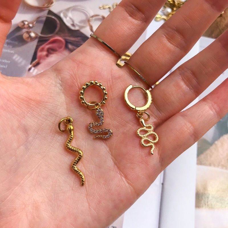 Snake Pendant 1Pc - 14K Rolled Gold/ Stainless Steel