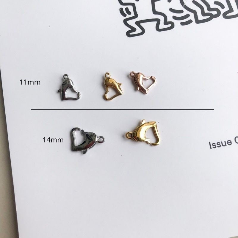 [Ending] Stainless steel heart-shaped love lobster clasp 1pc