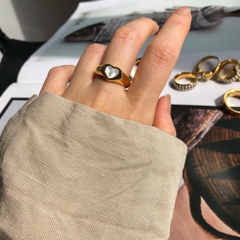 White Black Ring 1pcs - Stainless steel