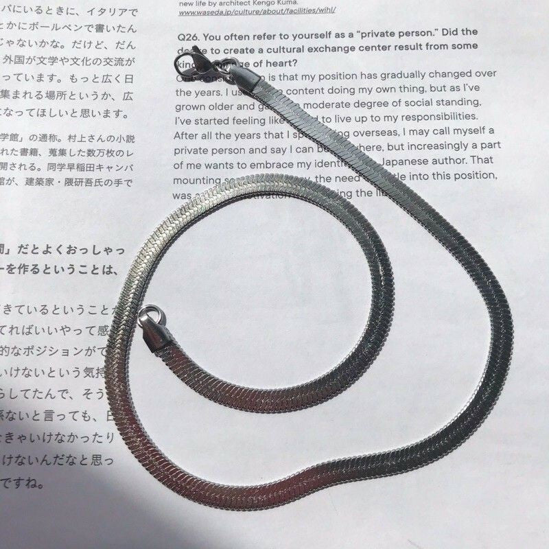 Flat Snake Chain Necklace 1Pc - Stainless Steel