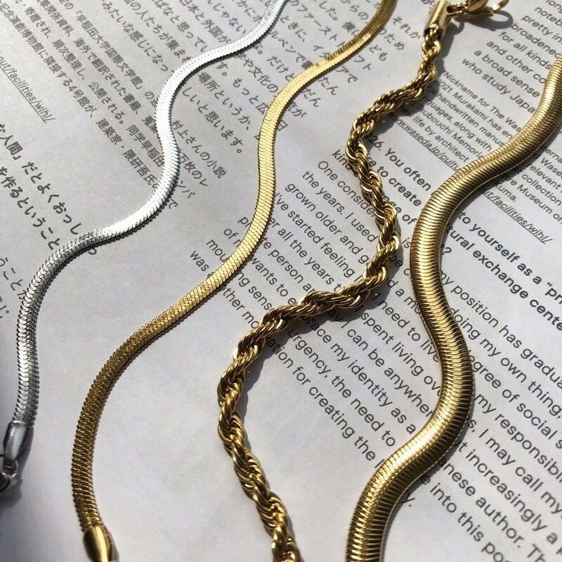 Snake Chain Bracelet/ Stainless Steel/ Rope Chain Bracelet - Stainless Steel