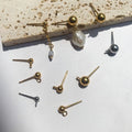 Beads Earring Stud 1 pair - Stainless Steel