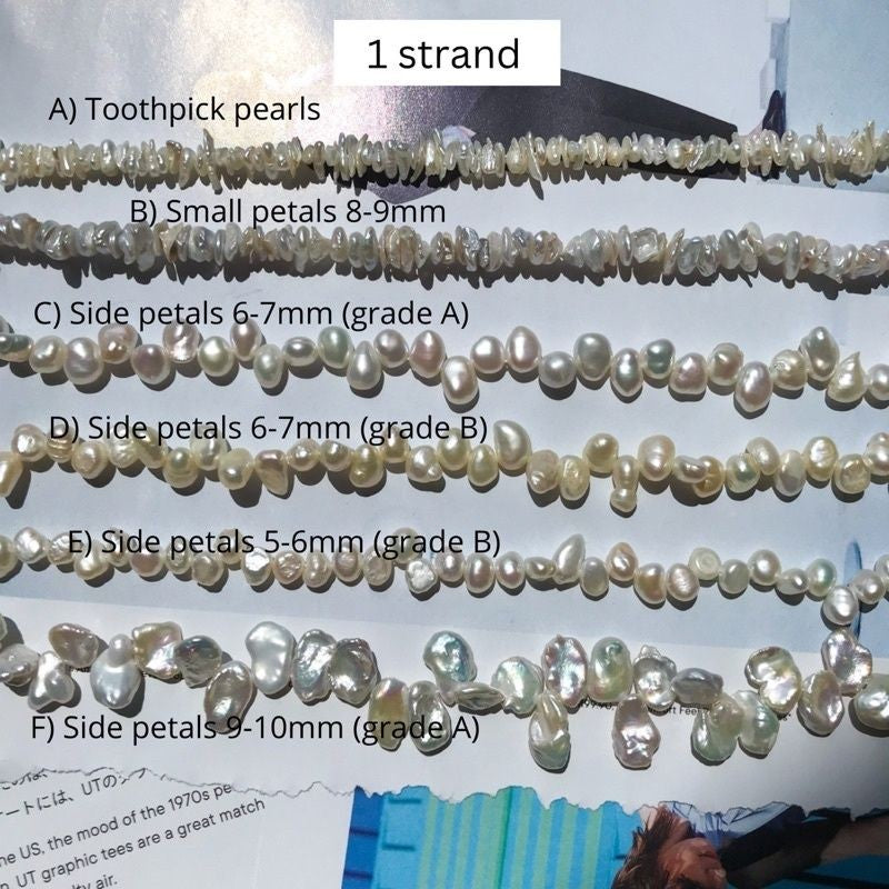 [1 strand] Pearls for diy/ Petals pearl toothpick pearls