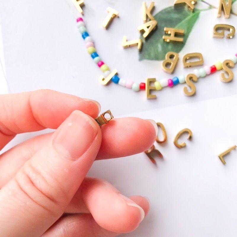 A - P Letter Charms Initial Alphabet 1 Pc  - Stainless Steel
