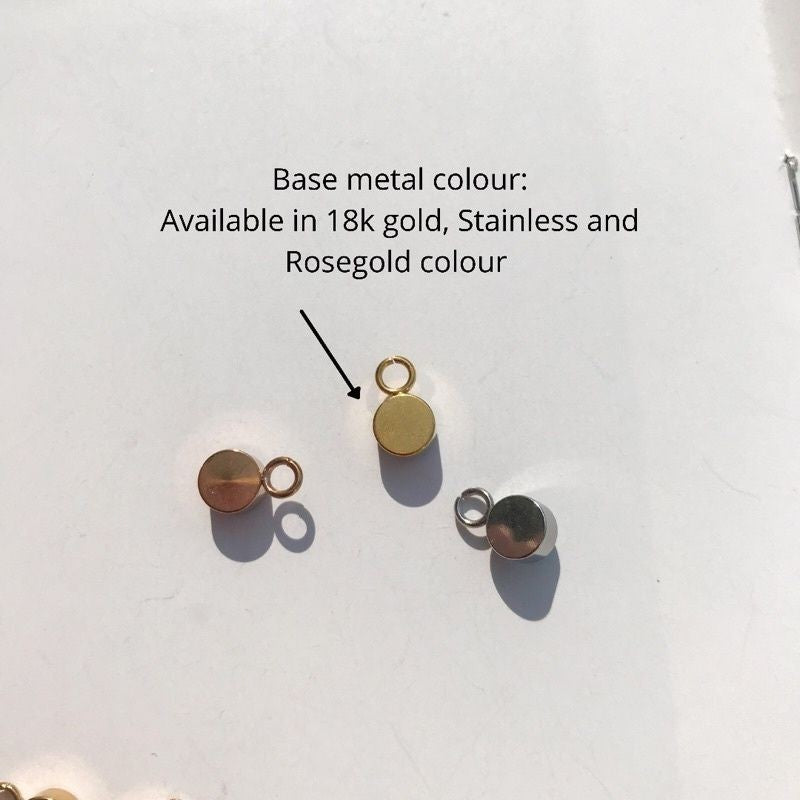 Birthstone Pendant 6mm/ Zirconia Stone Gemstones Pendant - Stainless Steel