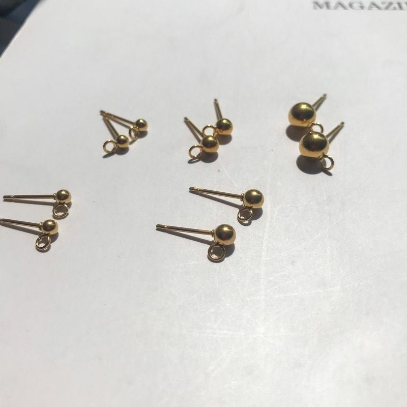 Beads Earring Stud 1 pair - Stainless Steel