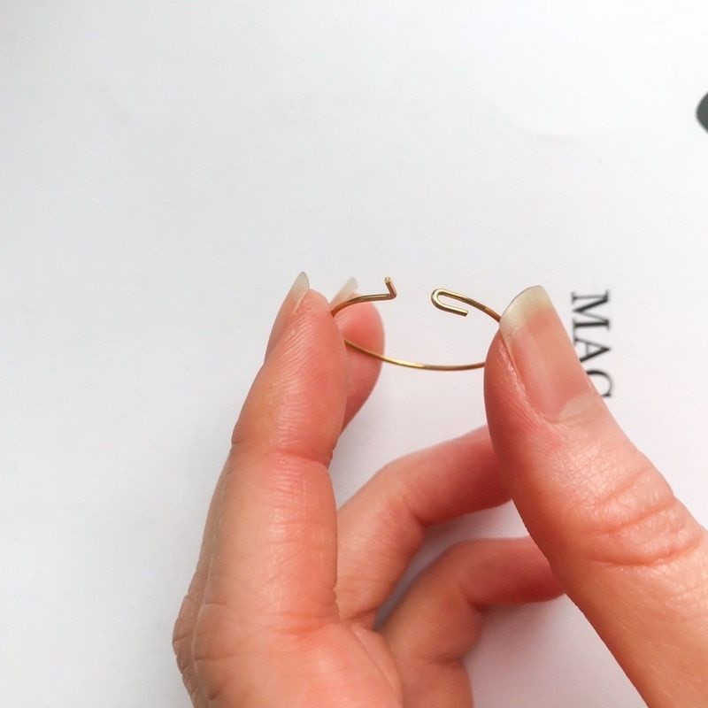 Wire Hoop/ Hoop Thin Earrings 1Pair - Stainless Steel