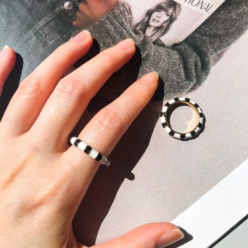 Stainless steel Zirconia rings 1pc - Wavelength/ Zebra/ Diamond/ Gear