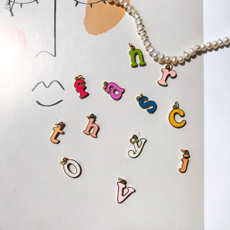 Colourful letter in stainless steel material 1 pc/ DIY personalised name letter alphabet pendant