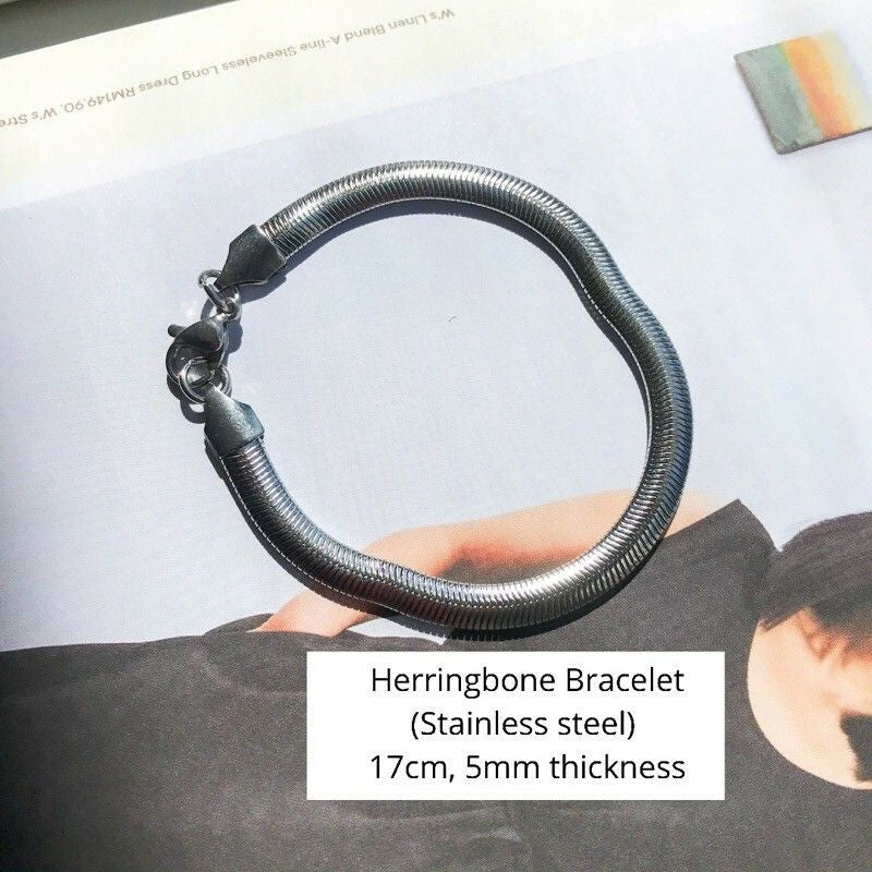 Snake Chain Bracelet/ Stainless Steel/ Rope Chain Bracelet - Stainless Steel
