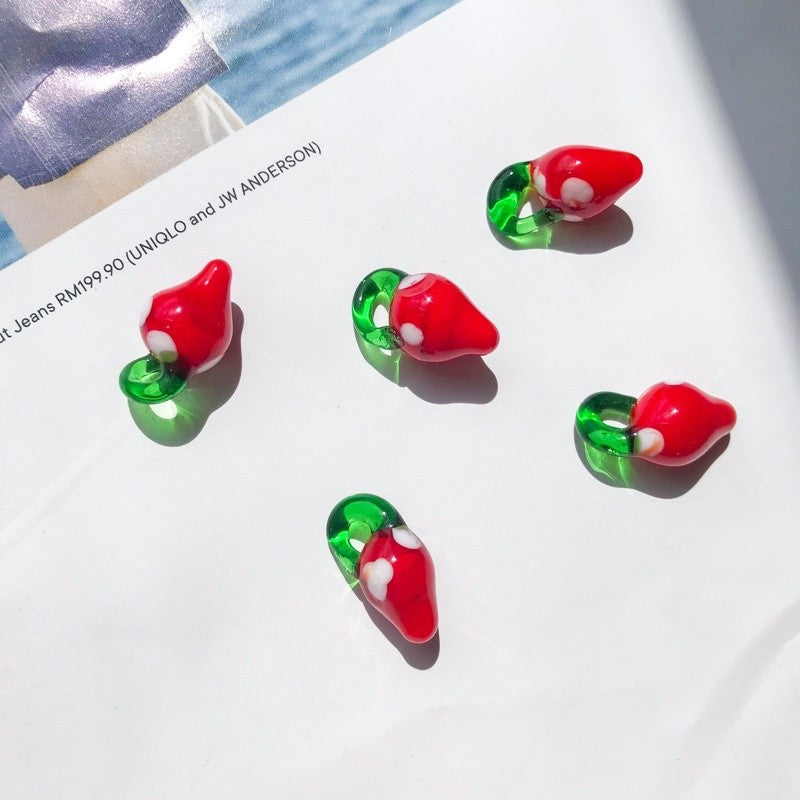 Fruit pendant glass beads pendant 1 pc for diy jewellery necklace