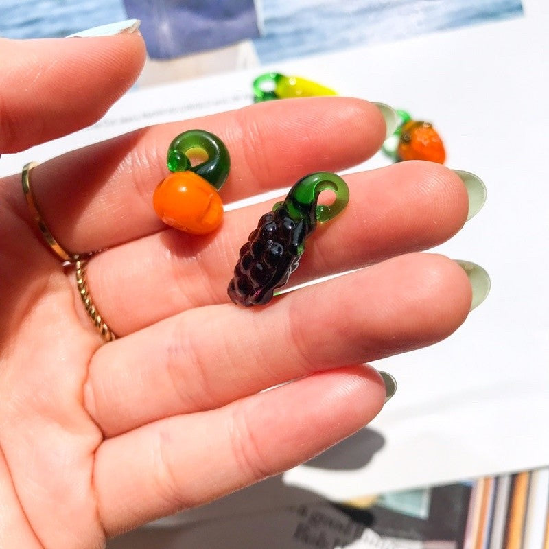 Fruit pendant glass beads pendant 1 pc for diy jewellery necklace