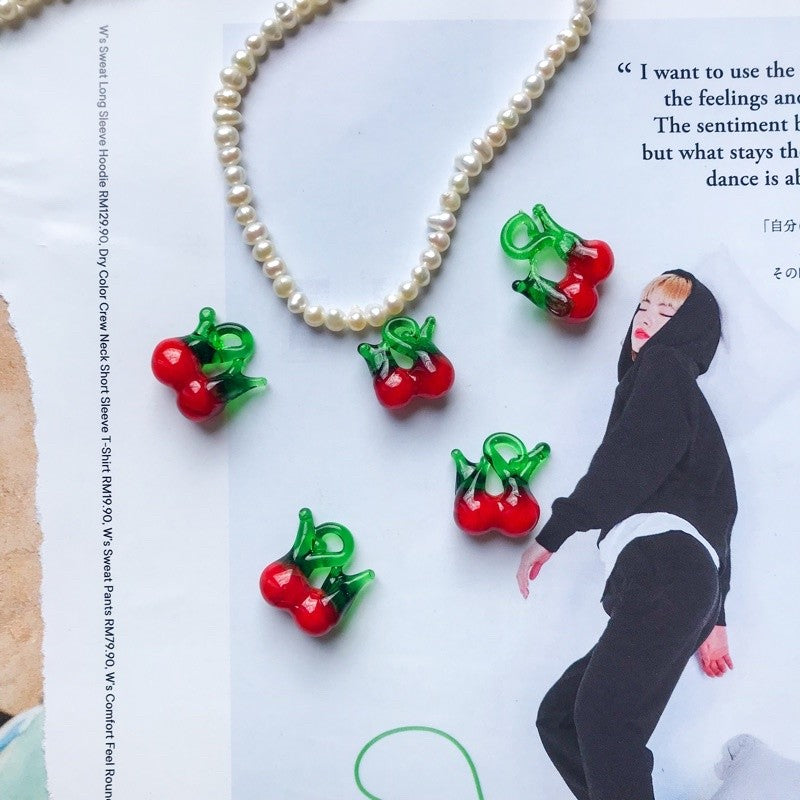 Fruit pendant glass beads pendant 1 pc for diy jewellery necklace