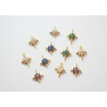 Star Pendant in Coloured Crystal - 14k Rolled Gold