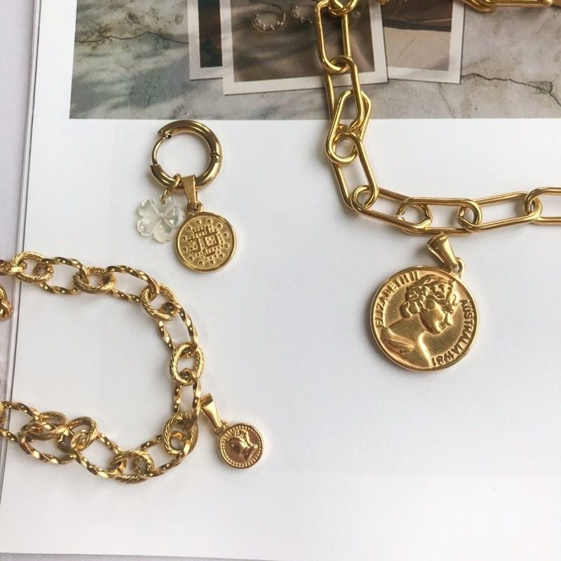 Vintage Coin Pendant 3 -  Stainless Steel