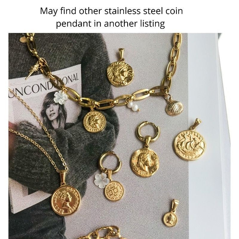 Vintage Coin Pendant 1 Pc - Stainless Steel
