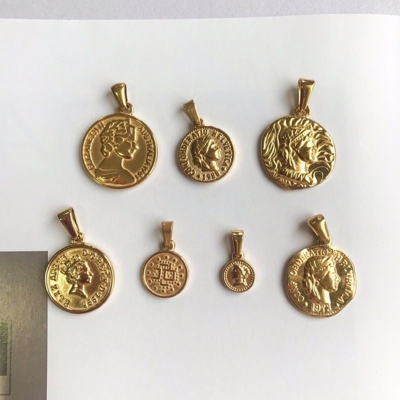 Vintage Coin Pendant 3 -  Stainless Steel