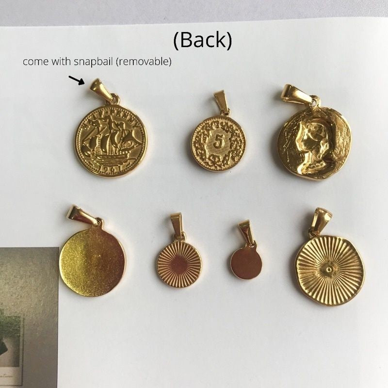 Vintage Coin Pendant 3 -  Stainless Steel