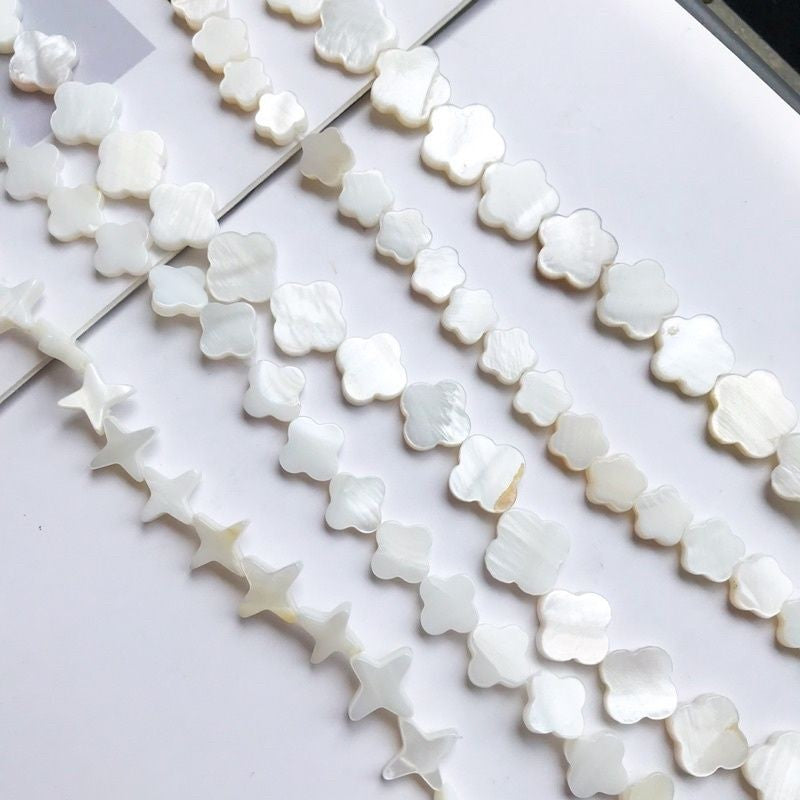 White shell beads 1 strand/ DIY jewellery heart shaped star moon flower accessories for necklace Jewelry bracelet