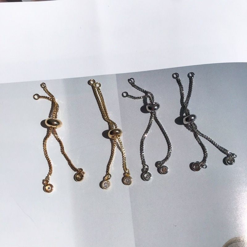 Flexible Boxchain 5cm With Adjustable Ending Short Bracelets - Stainless Steel slider