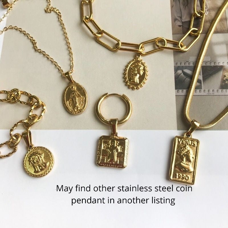 Vintage Coin Pendant 3 -  Stainless Steel