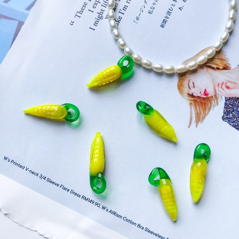 Fruit pendant glass beads pendant 1 pc for diy jewellery necklace