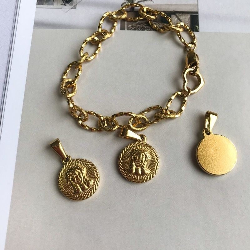 Vintage Coin Pendant 1 Pc - Stainless Steel