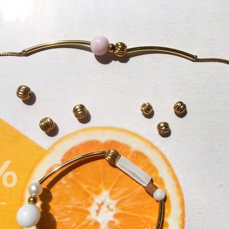 Pumpkin beads spacer 1 pc - Stainless steel