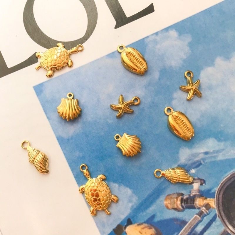 Sea creatures beach pendant shells - Stainless steel