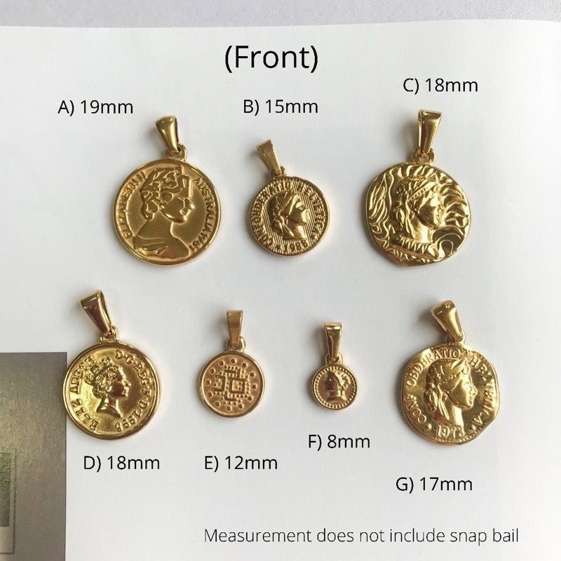 Vintage Coin Pendant 3 -  Stainless Steel