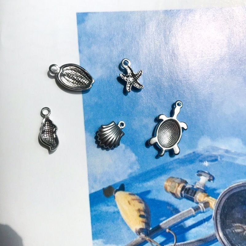 Sea creatures beach pendant shells - Stainless steel