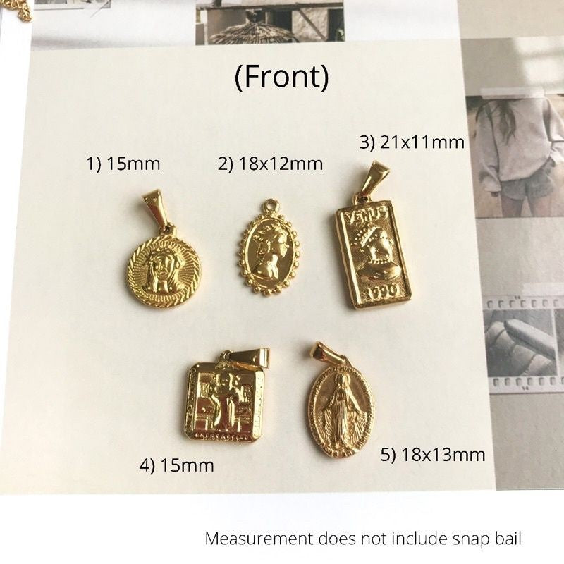 Vintage Coin Pendant 1 Pc - Stainless Steel